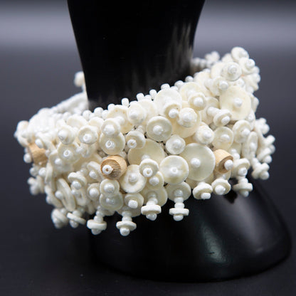 BEVERLY SMART souples Bracelet Cascade en Coquille d'Œuf d'Autruche Fait Main et Durable
