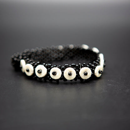 BEVERLY SMART souples Bracelet discret en perles durables faites en coquille d'œuf d'autruche