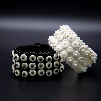 BEVERLY SMART souples Bracelet élégant en perles durables faites à la main en coquille d'œuf d'autruche