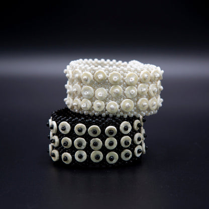 BEVERLY SMART souples Bracelet élégant en perles durables faites à la main en coquille d'œuf d'autruche