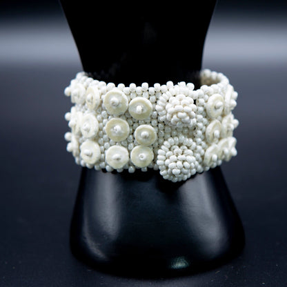BEVERLY SMART souples Nature Bracelet élégant en perles durables faites à la main en coquille d'œuf d'autruche