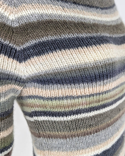 BEVERLY SMART tricots Pull côtelé rayé, olive et brun, n° 7
