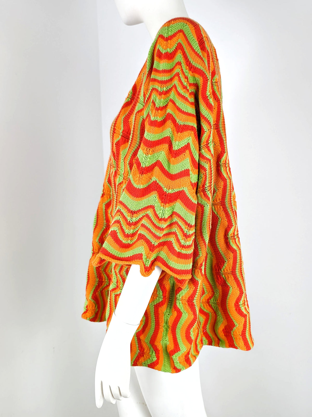 BEVERLY SMART tricots Pull zigzag, orange rouge et vert, n° 4