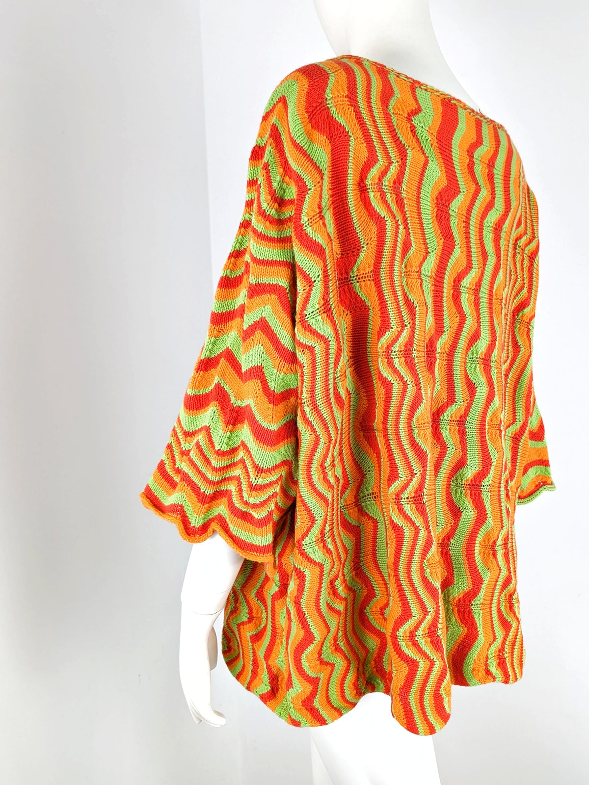 BEVERLY SMART tricots Pull zigzag, orange rouge et vert, n° 4