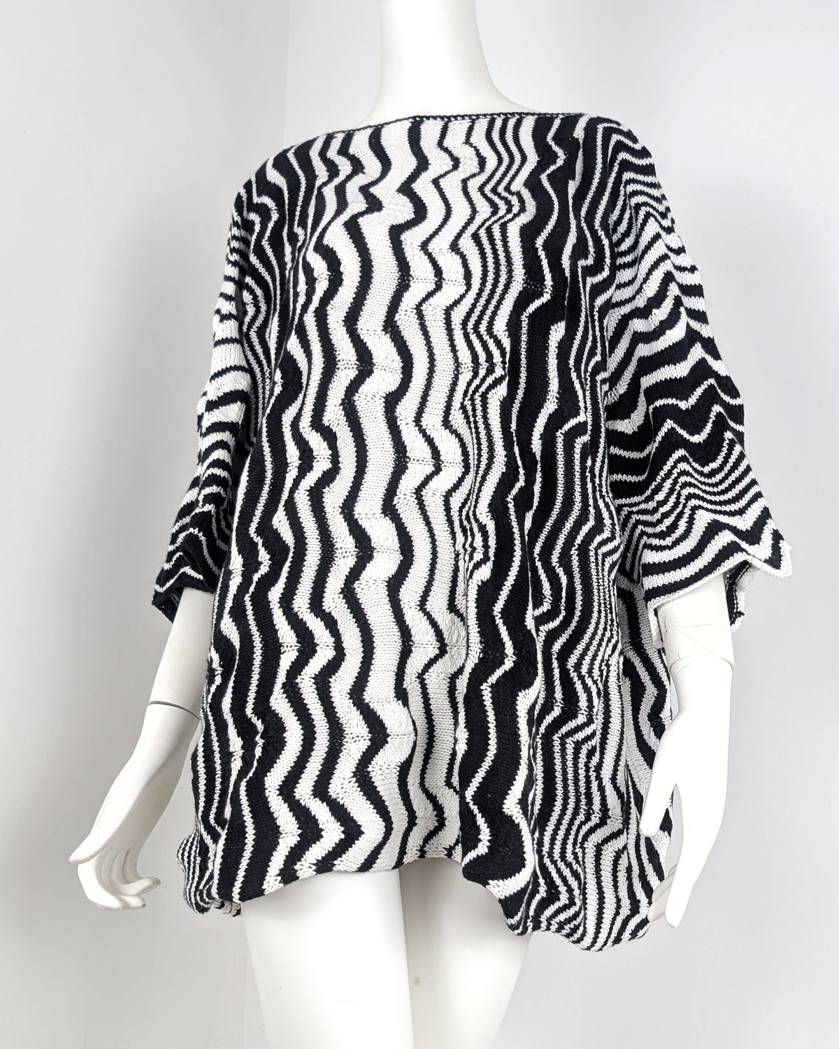 BEVERLY SMART tricots Tunique zigzag, noir et blanc, n° 8