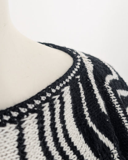 BEVERLY SMART tricots Tunique zigzag, noir et blanc, n° 8