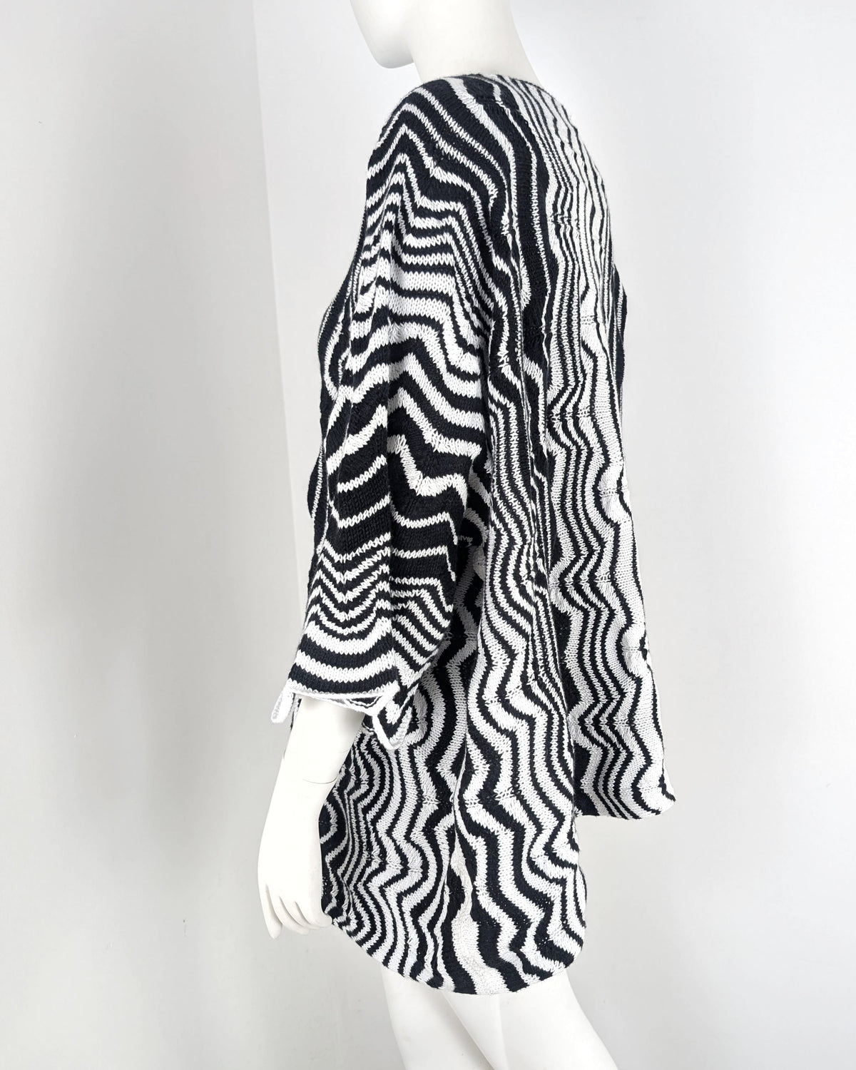 BEVERLY SMART tricots Tunique zigzag, noir et blanc, n° 8