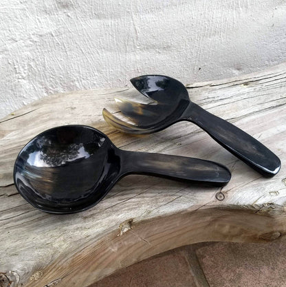 BEVERLY SMART Couverts Foncé Couverts à salade en corne de zébu durable