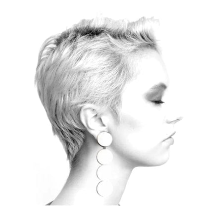 BEVERLY SMART Earrings Boucles d'oreilles contemporaines en rondelles de cuir chez beverly smart