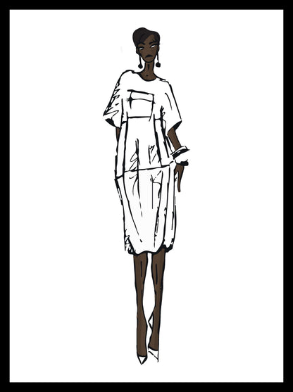 TULIPE, robe boule en croquis sleeved beverly smart