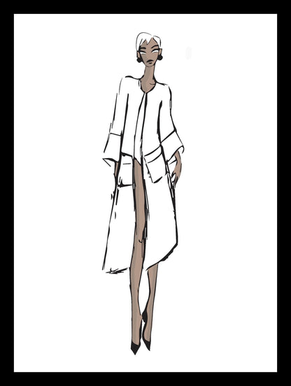CHARLIE,  manteau poncho en croquis beverly smart