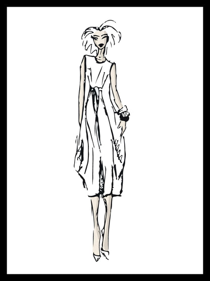 ELODIE, robe drapée en croquis beverly smart