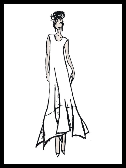 ESPANA, robe longue en croquis beverly smart