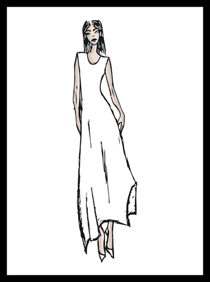FLARE, robe trapèze en croquis beverly smart