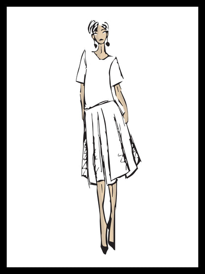 LIZZIE, robe biais en croquis beverly smart