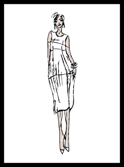 TULIPE, robe boule en croquis sleeveless beverly smart