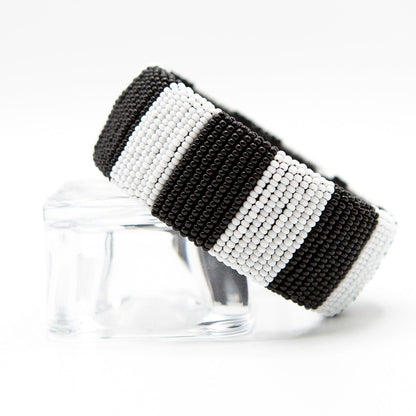 BEVERLY SMART manchettes Style 1 Bracelet manchette en perles de verre élégant, souple