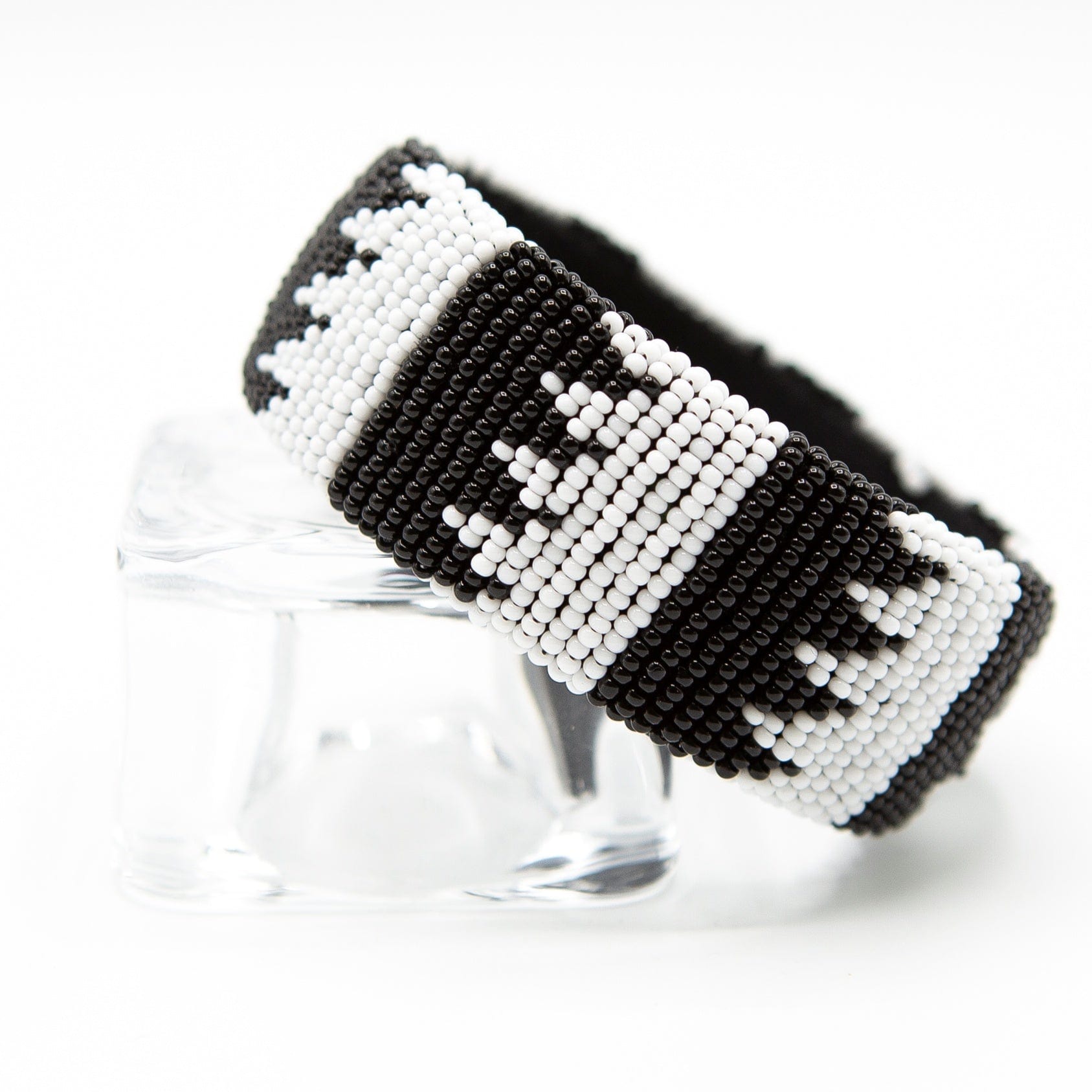 Bracelet - Black and White Flat Glass Beads - Handmade Originals – A STORE  NAMED STUFF