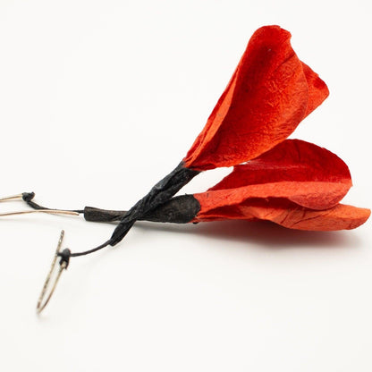 BEVERLY SMART Pendantes Boucles d'oreille coquelicots en papier