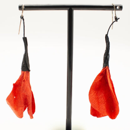 BEVERLY SMART Pendantes Boucles d'oreille coquelicots en papier