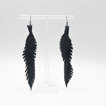 BEVERLY SMART Pendantes Boucles d'oreilles feuilles en caoutchouc recyclé
