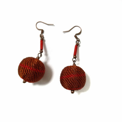 Boucles grosse perle de fil de cuivre beverly smart