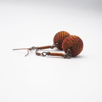 BEVERLY SMART Pendantes Boucles grosse perle de fil revalorisé de cuivre