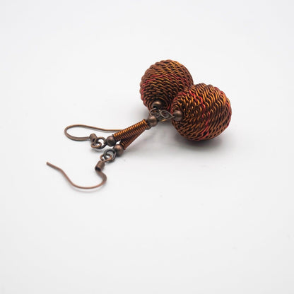 BEVERLY SMART Pendantes Boucles grosse perle de fil revalorisé de cuivre