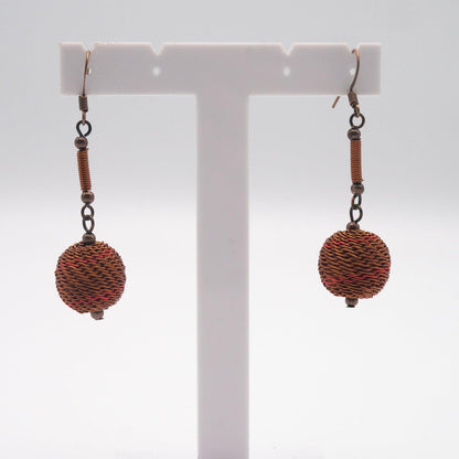 BEVERLY SMART Pendantes Boucles grosse perle de fil revalorisé de cuivre