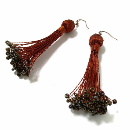 BEVERLY SMART Pendantes Boucles pompon en fil de cuivre revalorisé