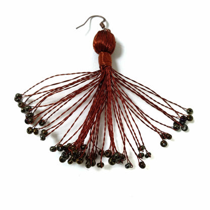 BEVERLY SMART Pendantes Boucles pompon en fil de cuivre revalorisé