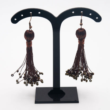 BEVERLY SMART Pendantes Boucles pompon en fil de cuivre revalorisé