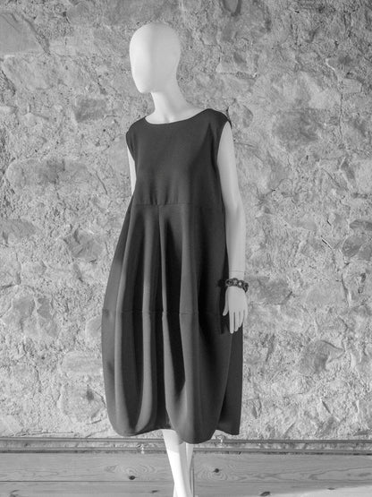 Handcrafted bias tulip dress from Beverly Smart's artisanal designer fashion collection