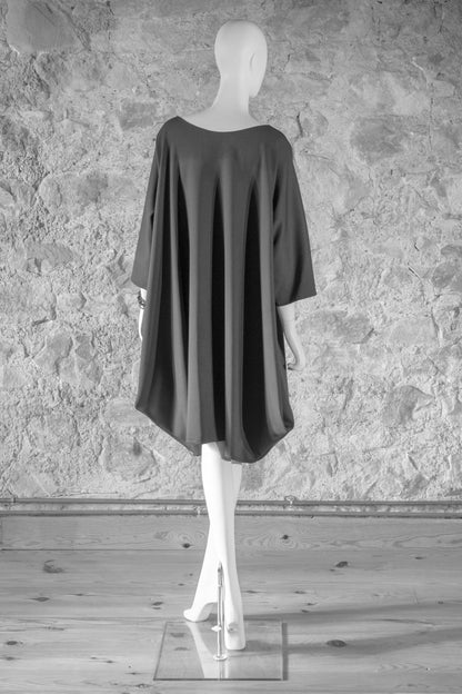 Handcrafted diamond drape dress from Beverly Smart's artisanal designer fashion collection